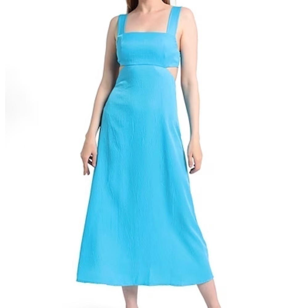 TOPSHOP Fabulous Turquoise Midi Halter Dress Size 10 NWT!